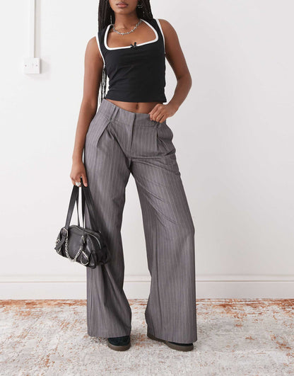 Wide Leg Seam Detail Trouser