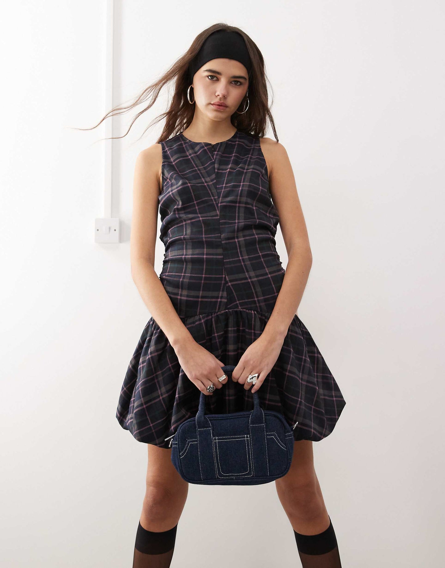 Drop Waist Zip Detail Mini Dress