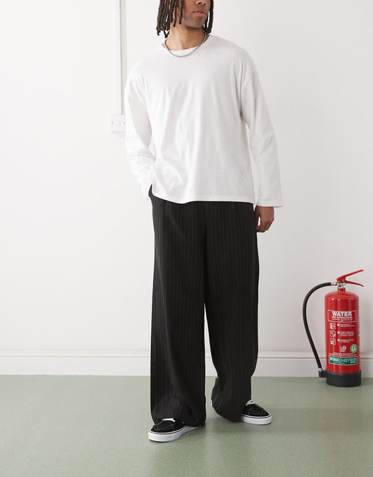 Seam Detail Pinstripe Trousers