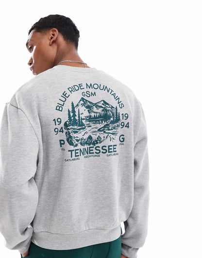 Overiszed Boxy Sweatshirt With Tennesee Print