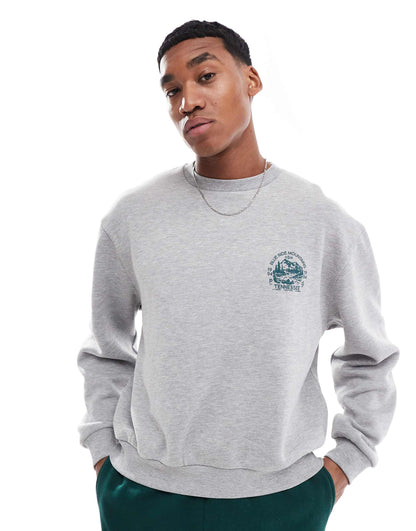 Overiszed Boxy Sweatshirt With Tennesee Print