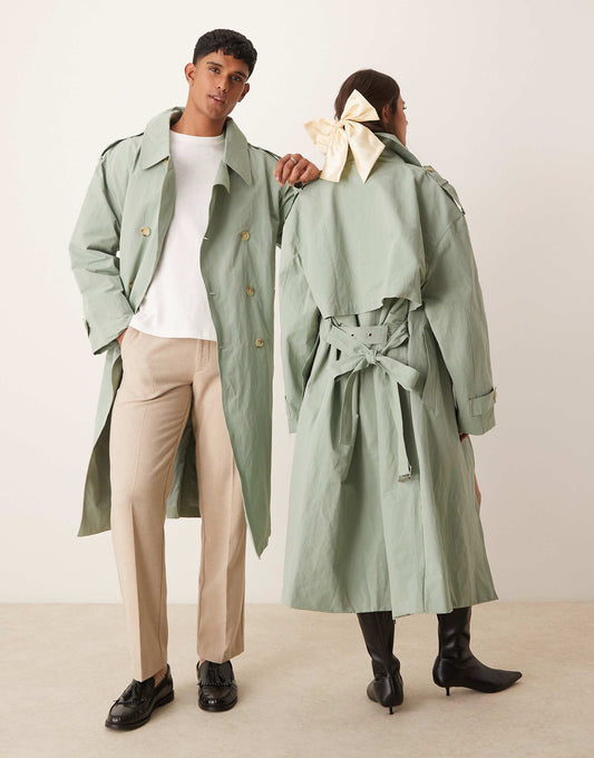 Unisex Belted Trench Coat