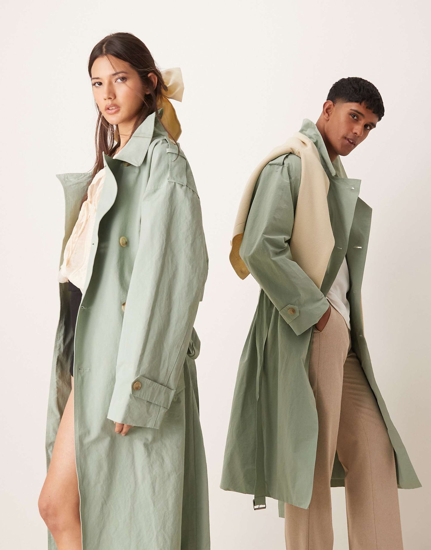 Unisex Belted Trench Coat