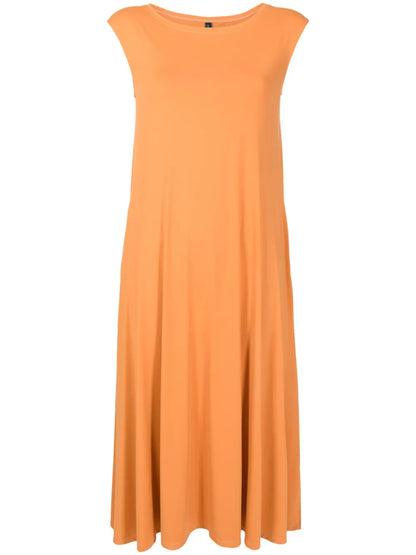Tie Round-Neck Midi Dress