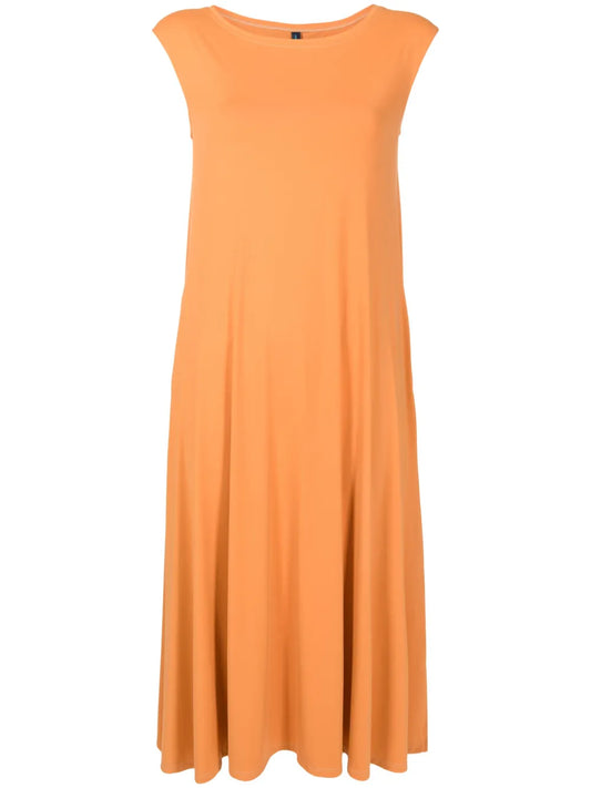 Tie Round-Neck Midi Dress