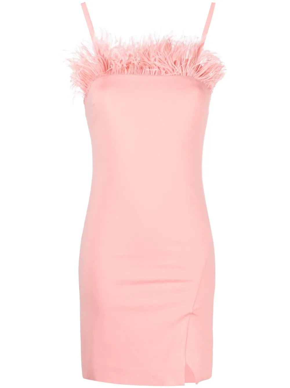 Feather-Trim Fitted Minidress
