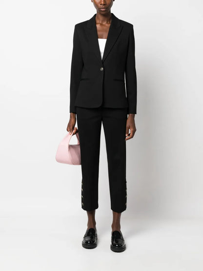 Logo-Buttons Cropped Trousers