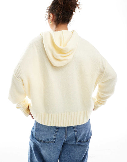 Knitted Hoodie With Circular Hem