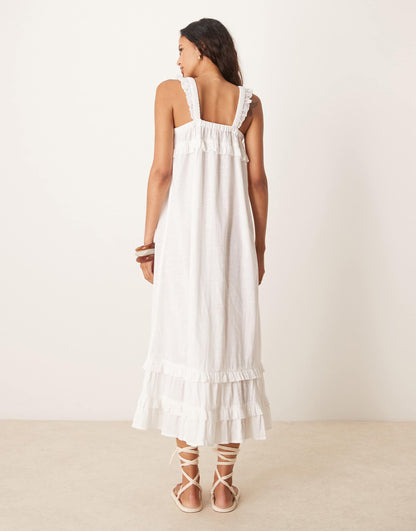 Ruffle Maxi Beach Dress