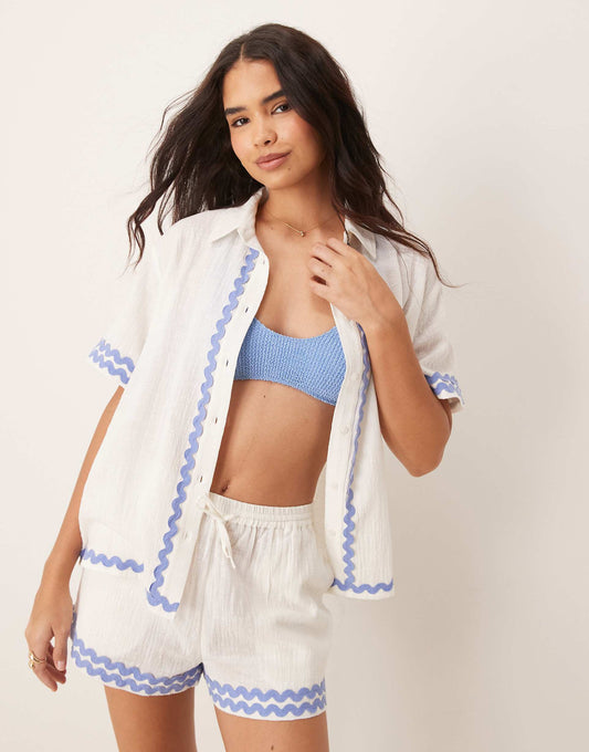 Ric Rac Trim Beach Short Co-Ord