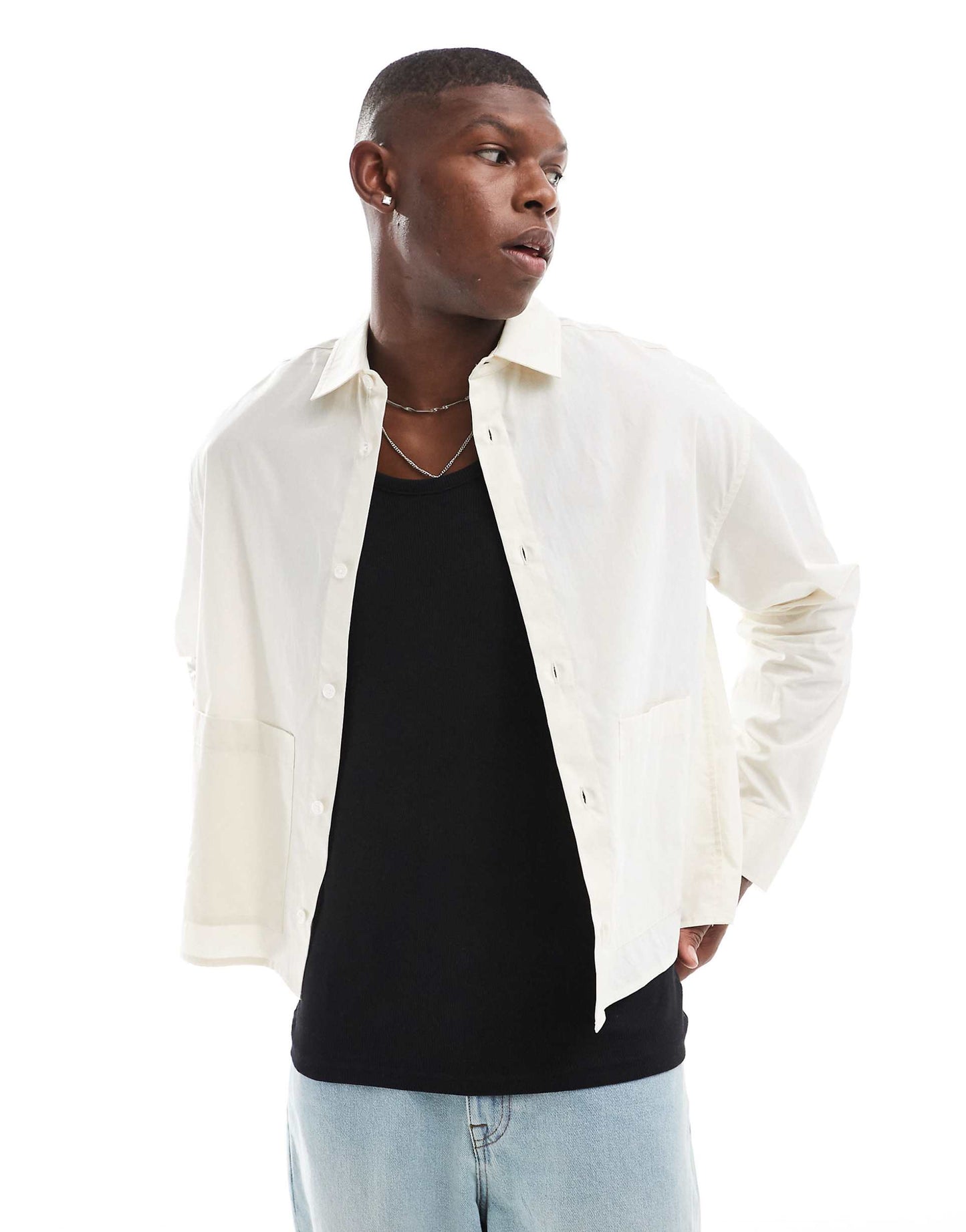 Oversized Boxy Shirt With Large Pockets