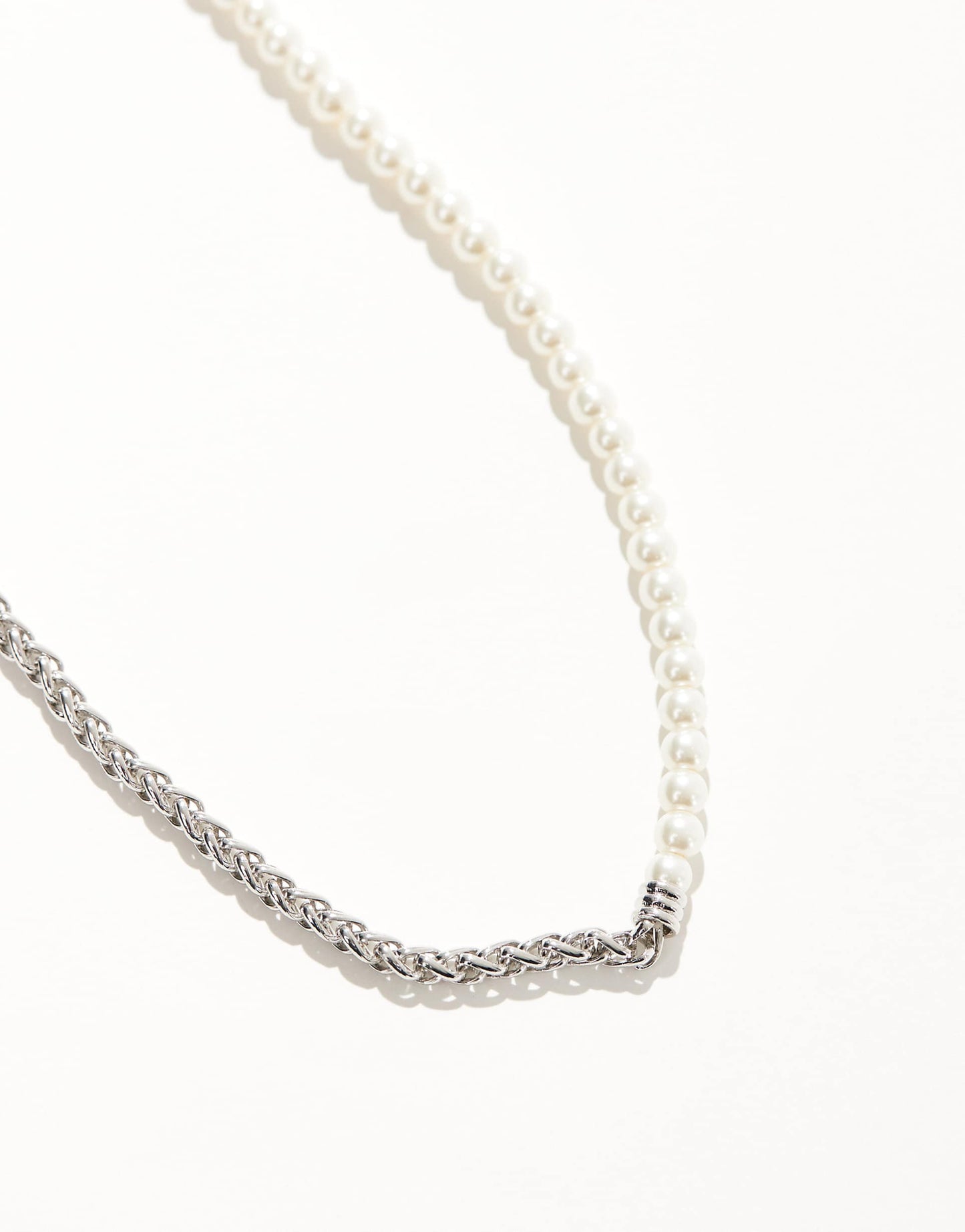 Faux Pearl Necklace With Chain