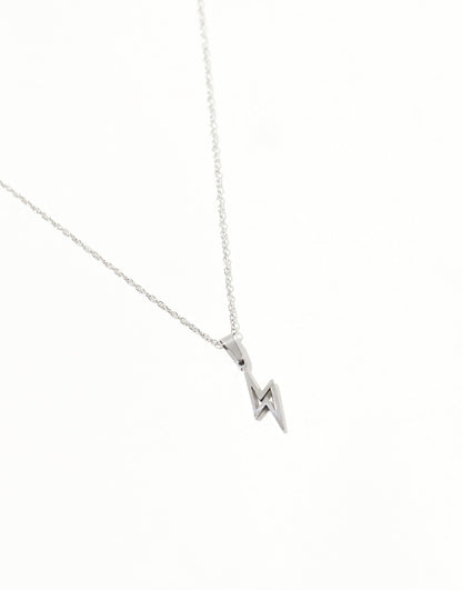 Waterproof Stainless Steel Necklace With Lightning Bolt Pendant