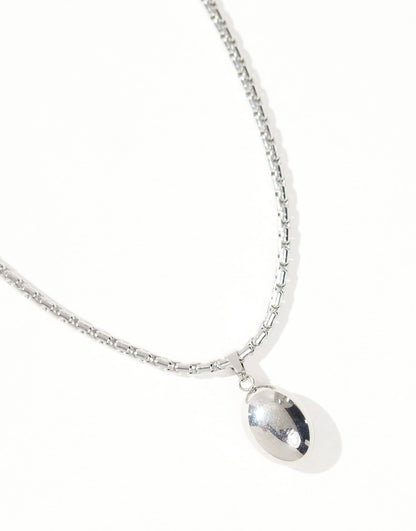 Waterproof Stainless Steel Box Chain Necklace With Pendant