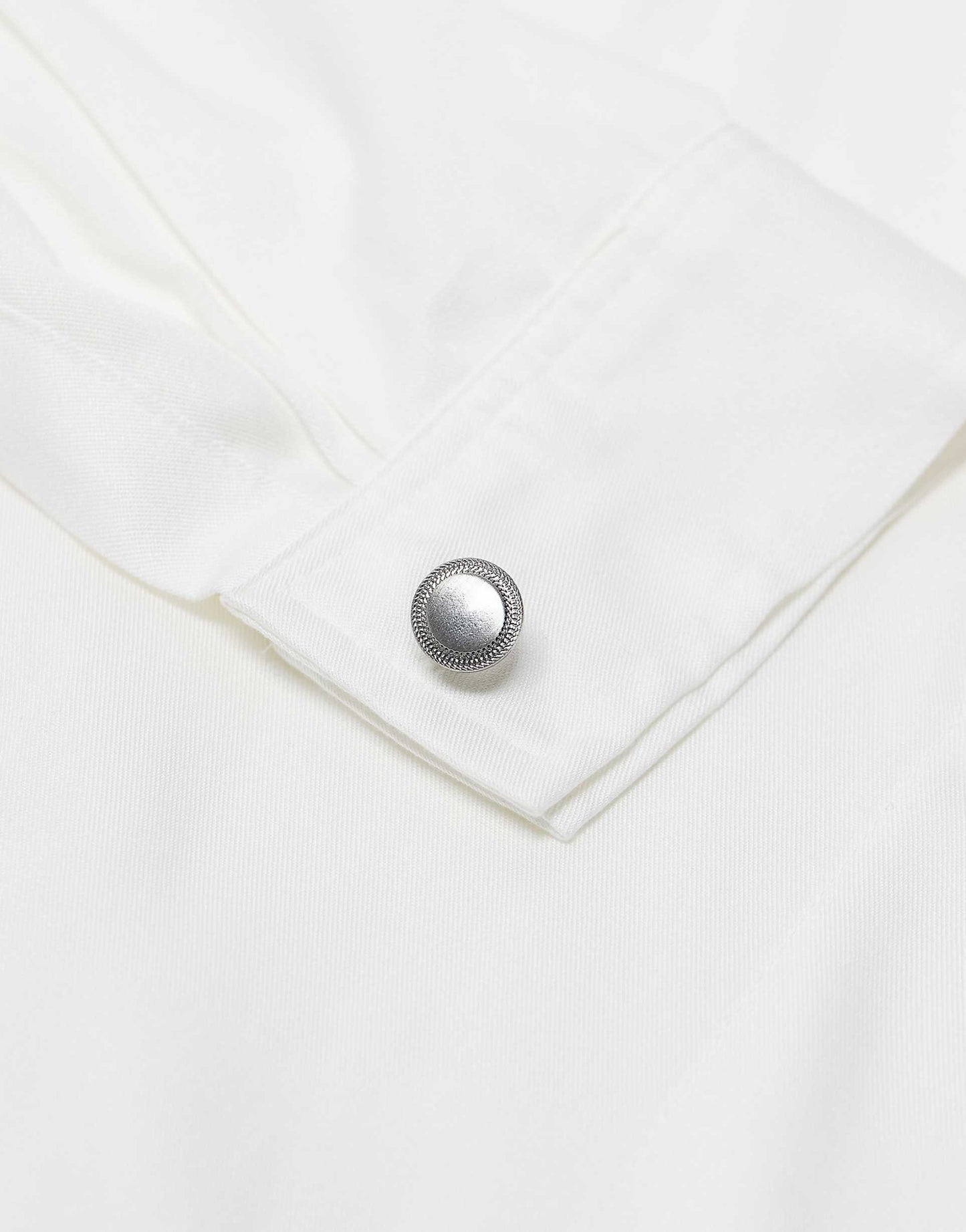 Round Cufflinks With Brushed Design