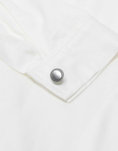 Round Cufflinks With Brushed Design