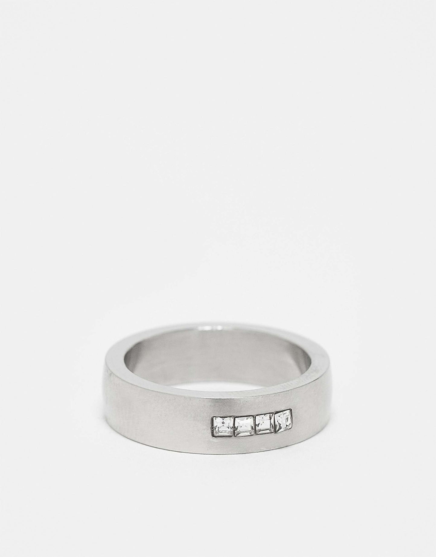 Waterproof Stainless Steel Ring With Crystals