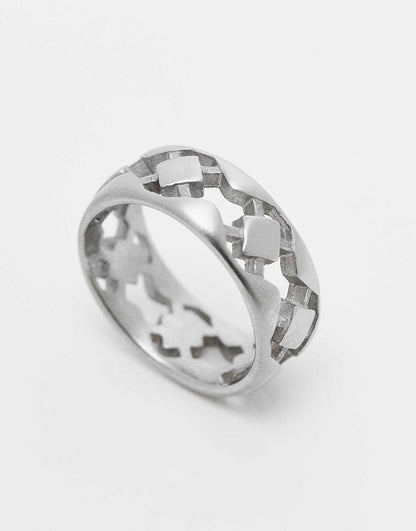 Waterproof Stainless Steel Cut Out Band Ring