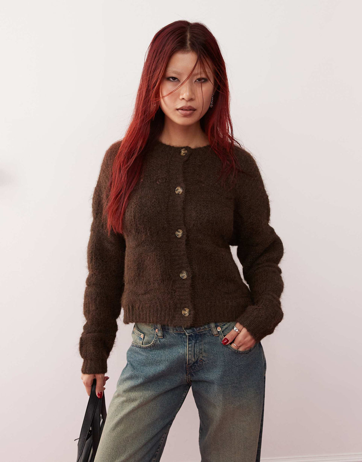 Luciana Fluffy Pointelle Cardigan