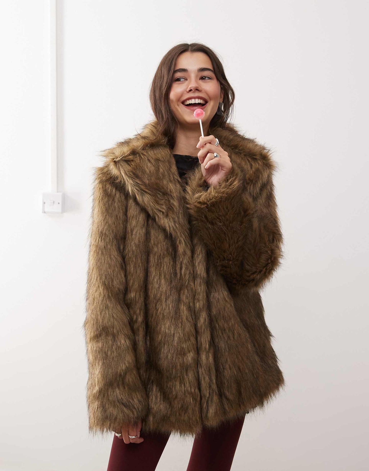 Lupita Longline Faux Fur Jacket