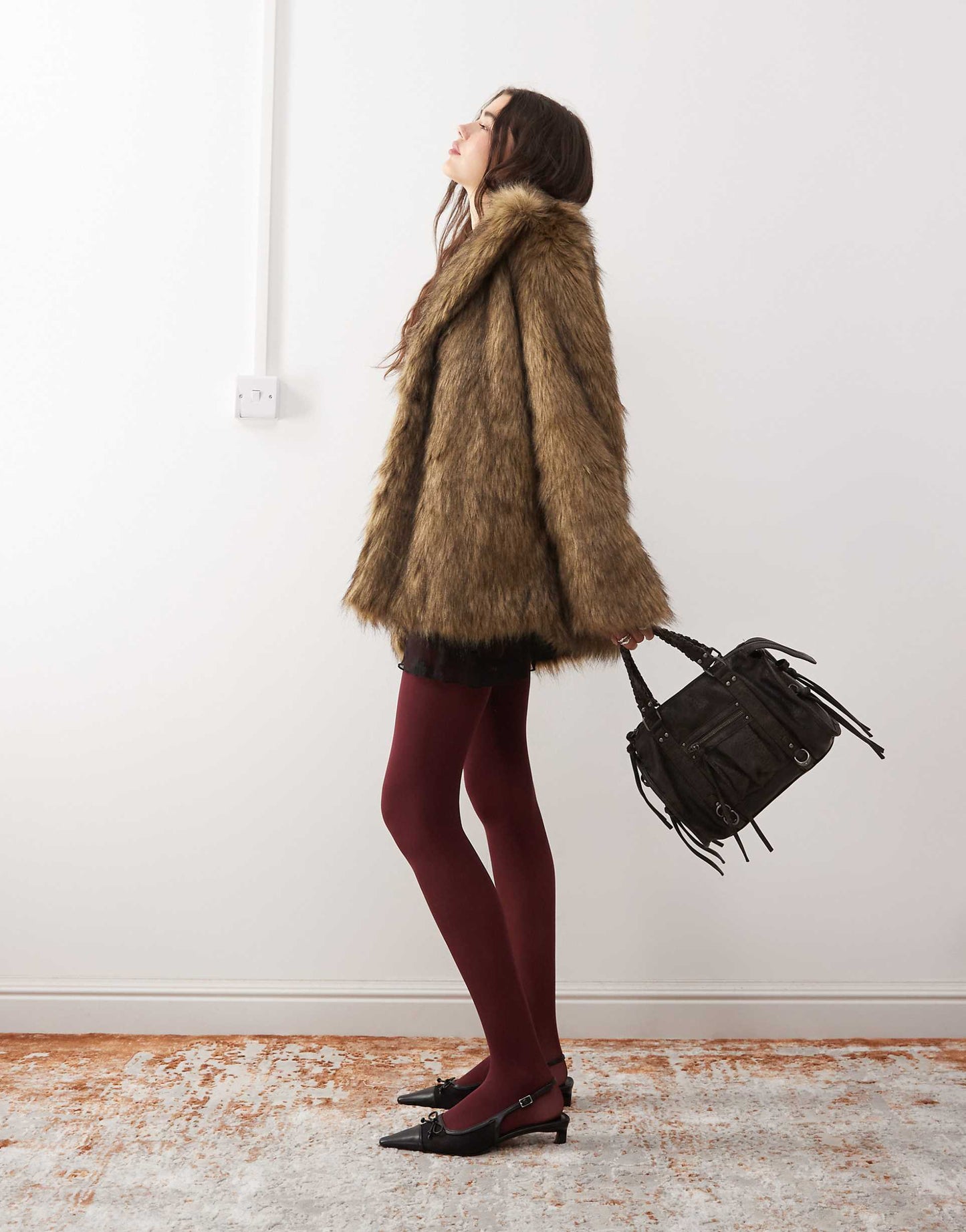 Lupita Longline Faux Fur Jacket