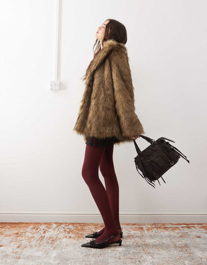 Lupita Longline Faux Fur Jacket