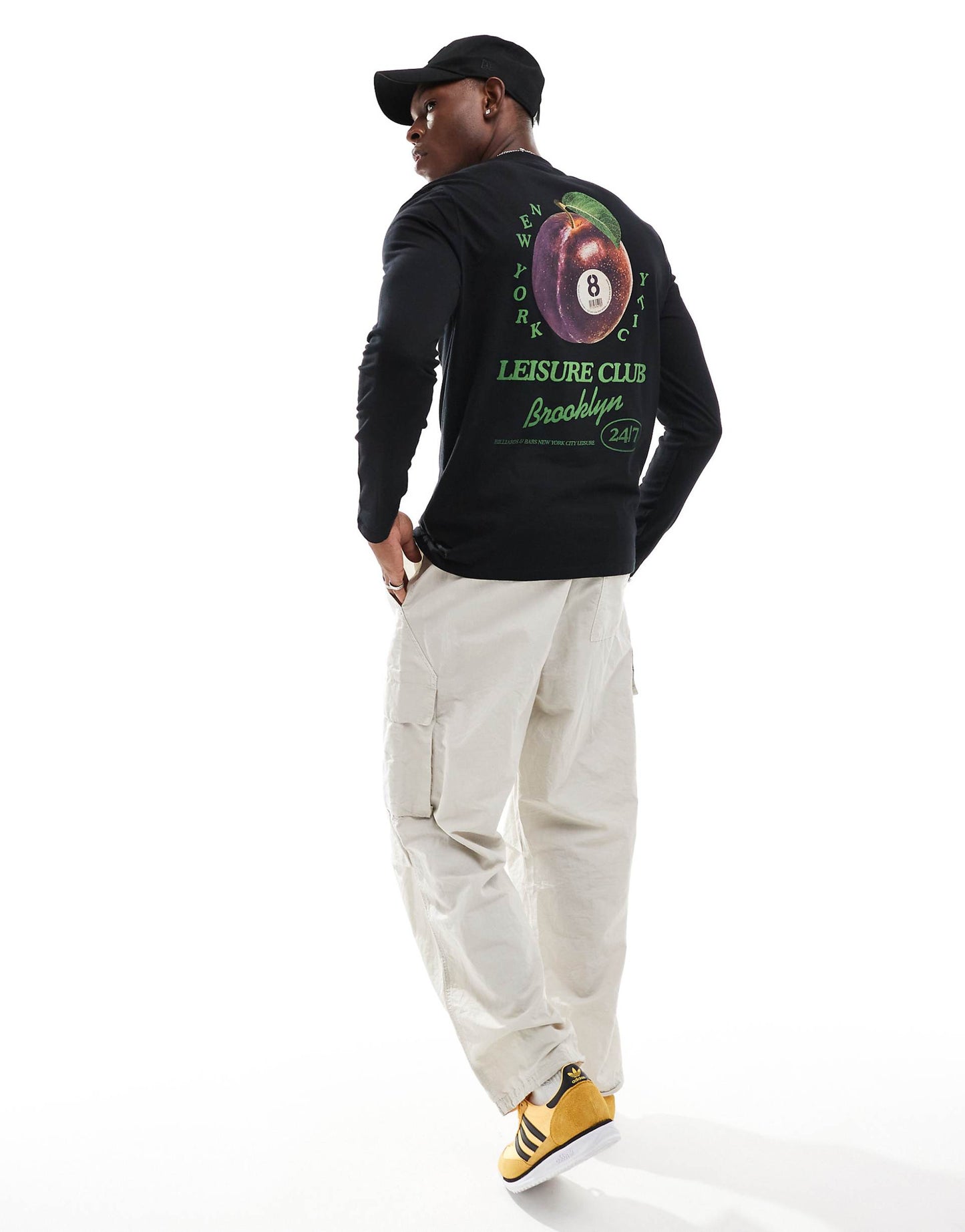 Long Sleeve T-Shirt With Fruit Back Print