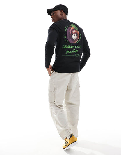 Long Sleeve T-Shirt With Fruit Back Print