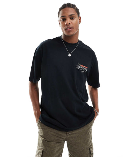 Oversized T-Shirt With Martini Chest And Back Print