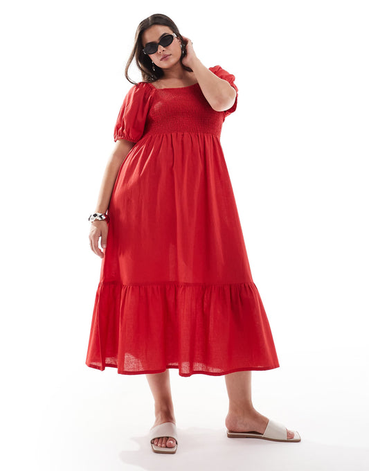 Exclusive Puff Sleeve Maxi Beach Dress