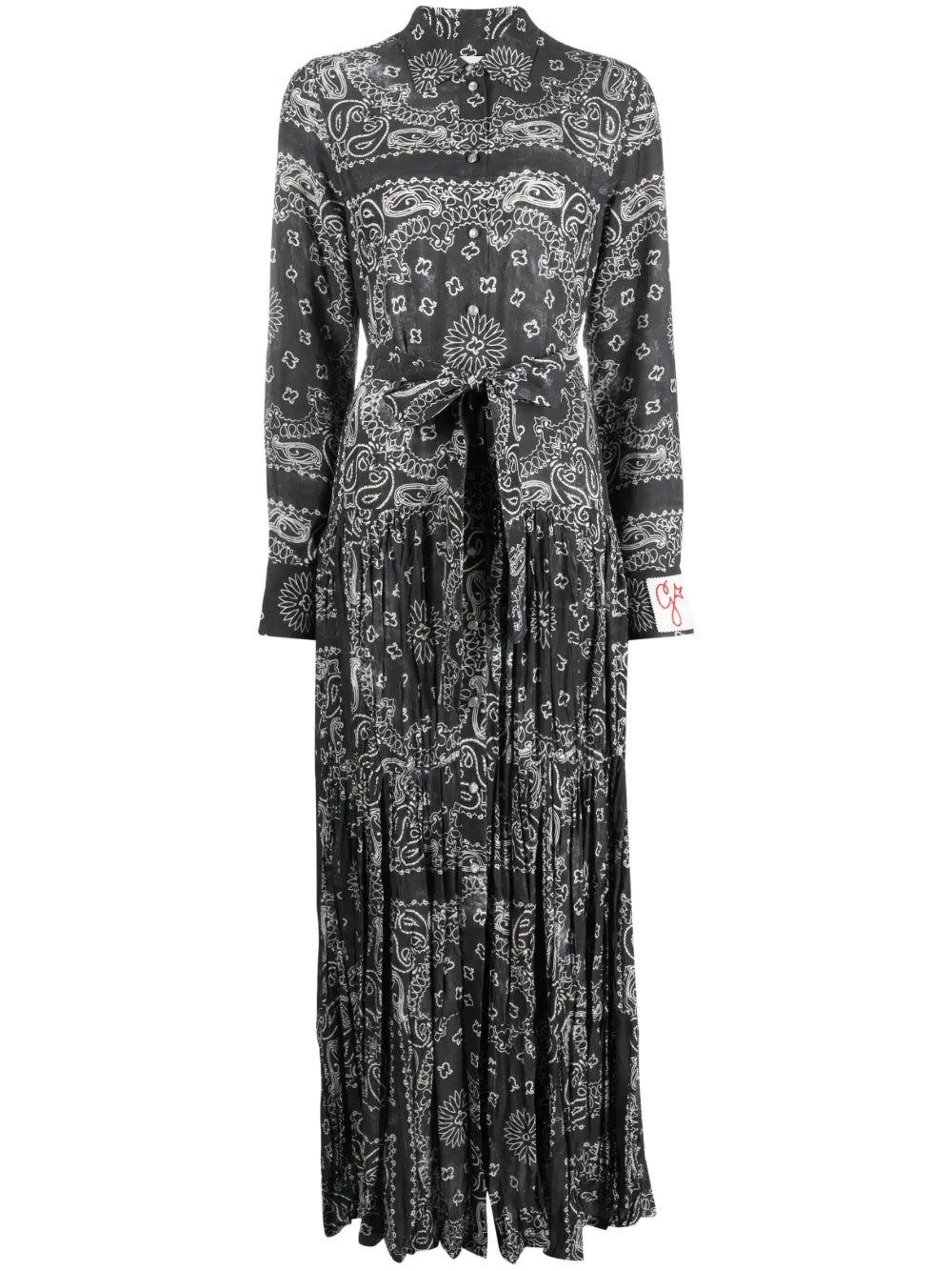 Paisley-Print Maxi Shirtdress