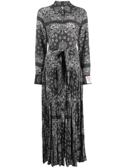 Paisley-Print Maxi Shirtdress