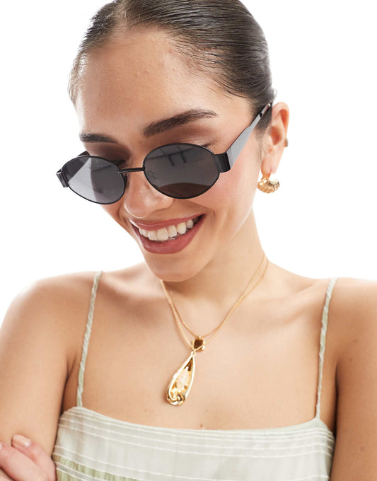 Slim Round Metal Sunglasses