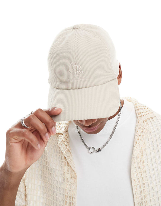 Cord Baseball Cap With Tonal Embroidery