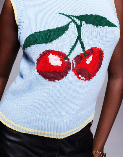 Cherry Knit Tank Jumper