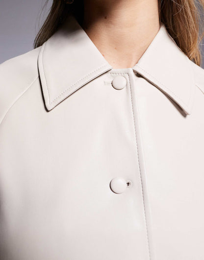 Faux Leather Overshirt