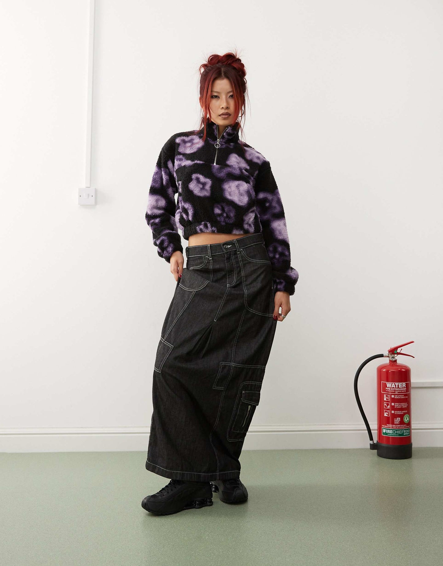 Borg Half Zip Up Fleece Sweatshirt