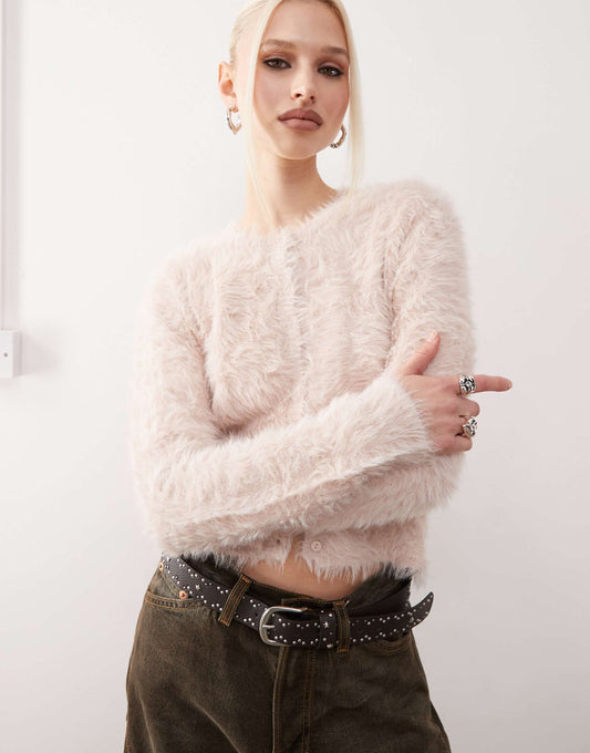 Fluffy Knitted Cardigan