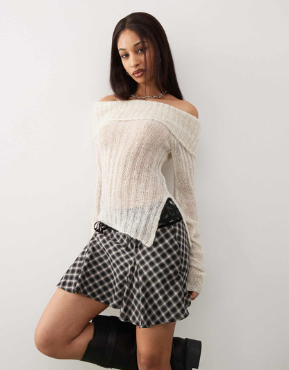 Long Sleeve Off The Shoulder Knit Top