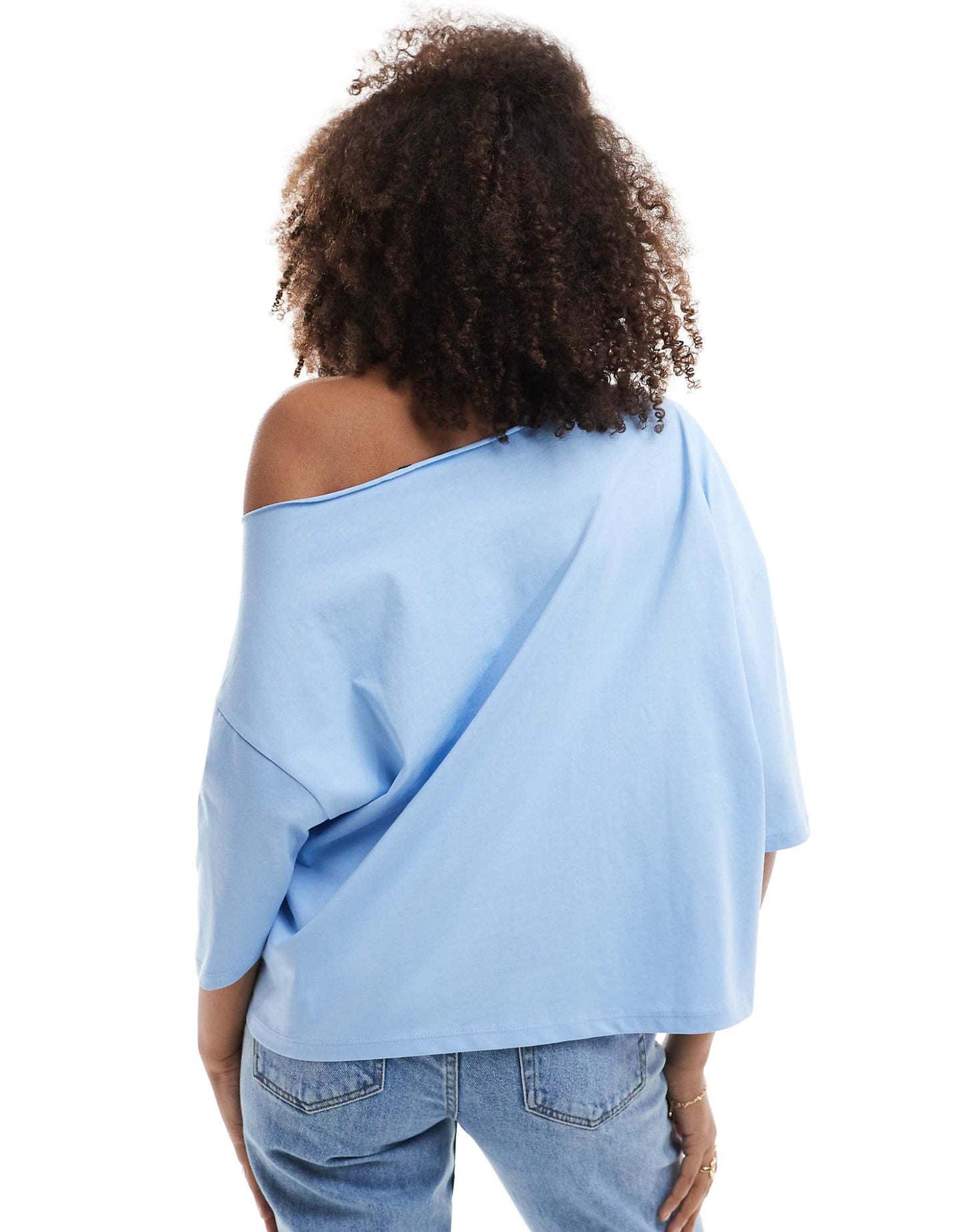 Relaxed Off Shoulder T-Shirt With Strawberry Graphic