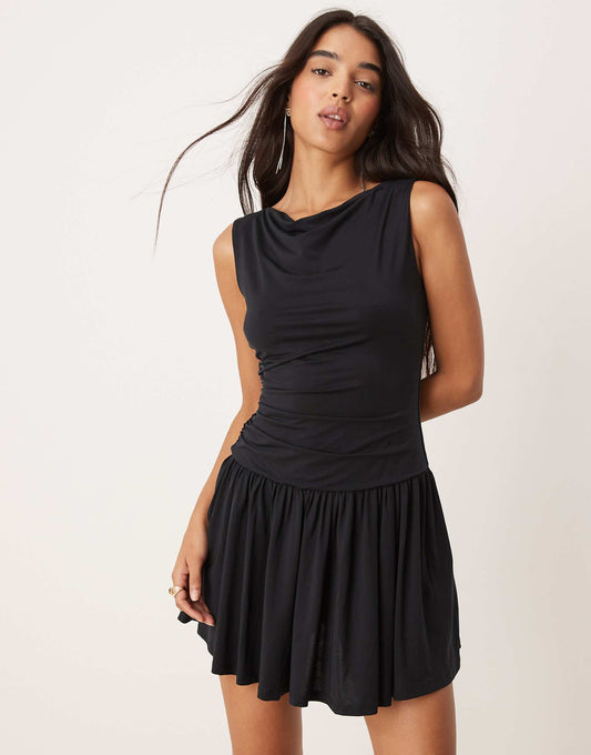 Ruched Jersey Mini Dress