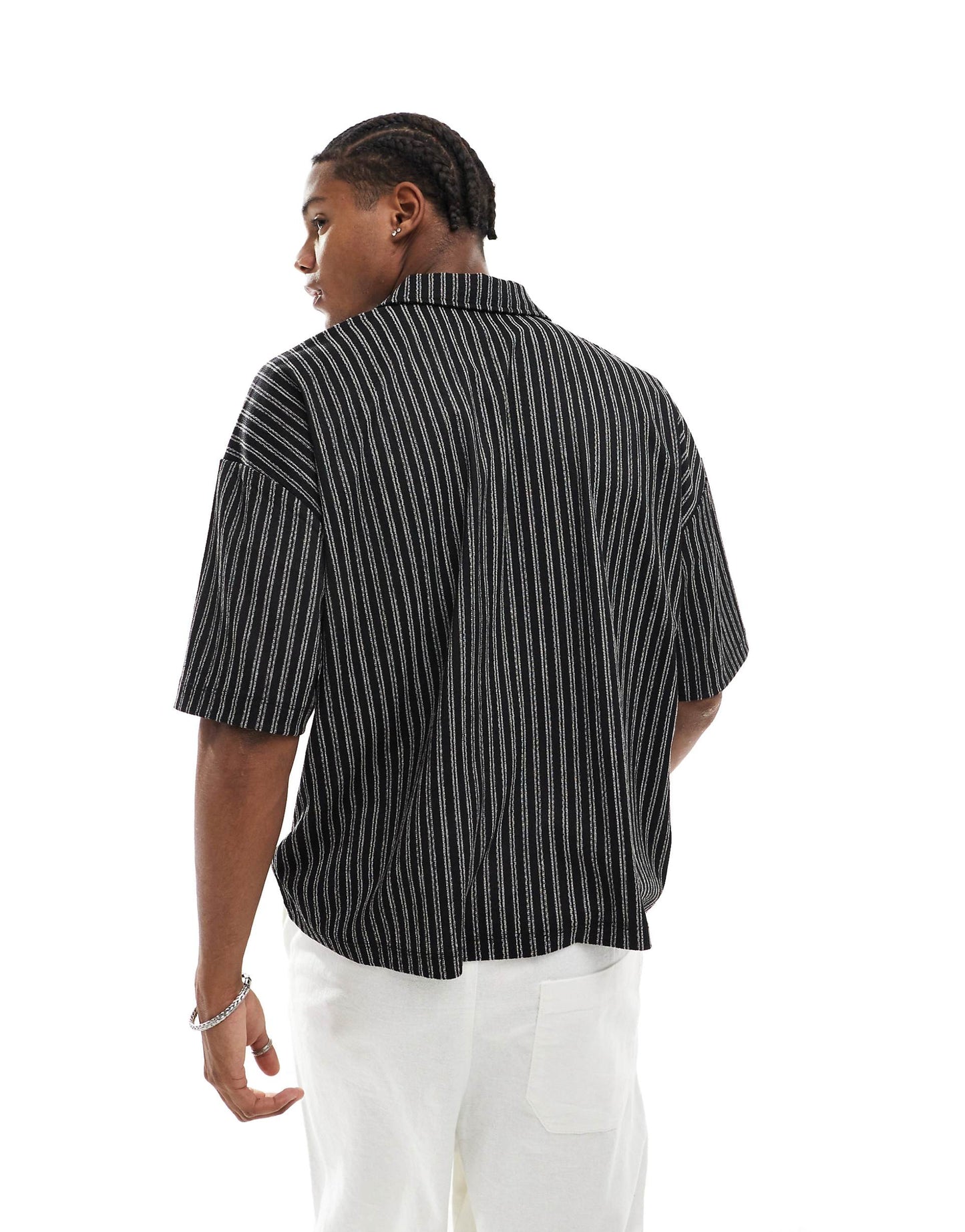 Oversized Boxy Polo Shirt With Texture