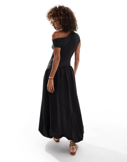 Asymmetric Bubble Hem Maxi Dress