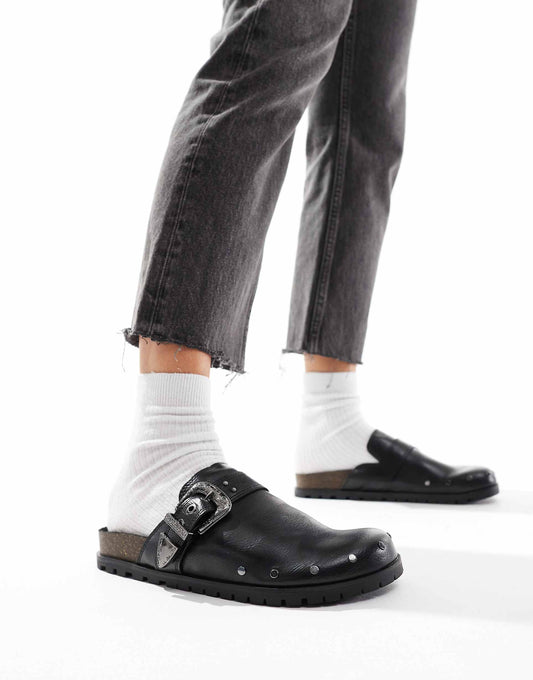 Mule With Western Buckle