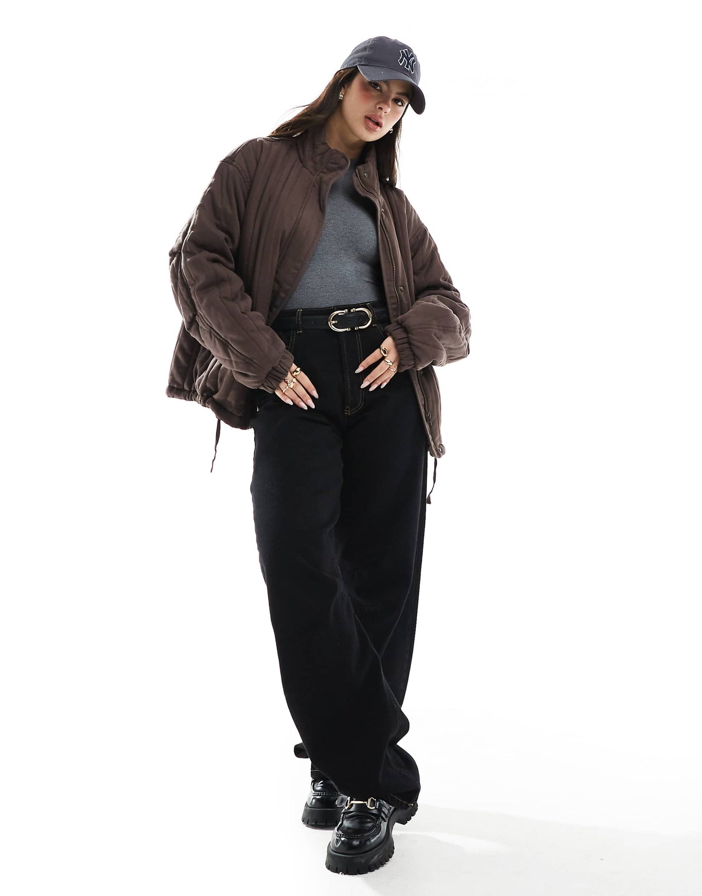 Funnel Neck Quilted Jacket