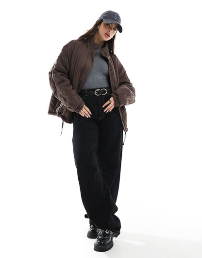 Funnel Neck Quilted Jacket
