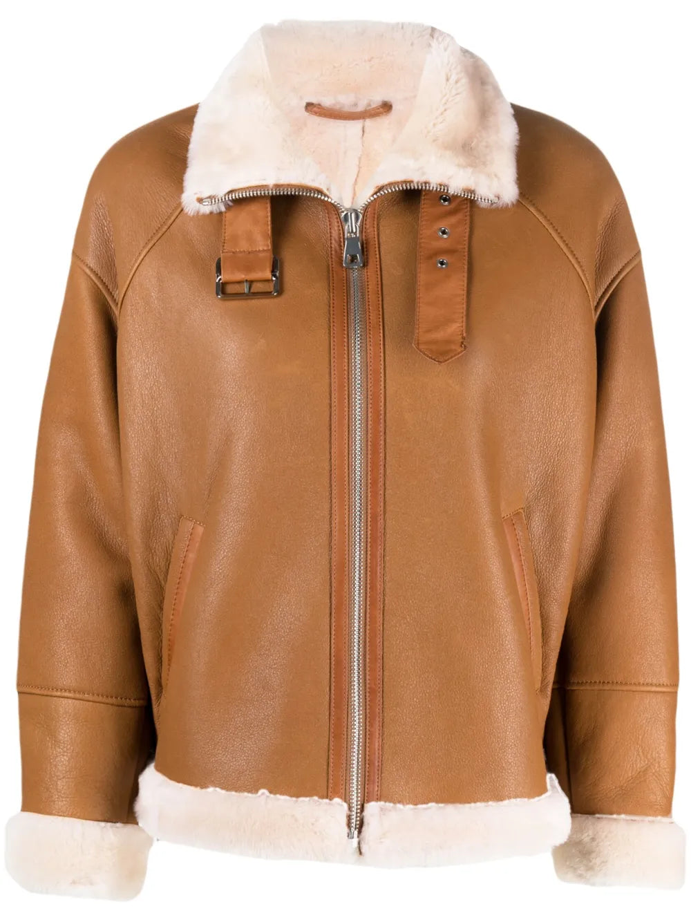 Zip-Front Shearling Jacket