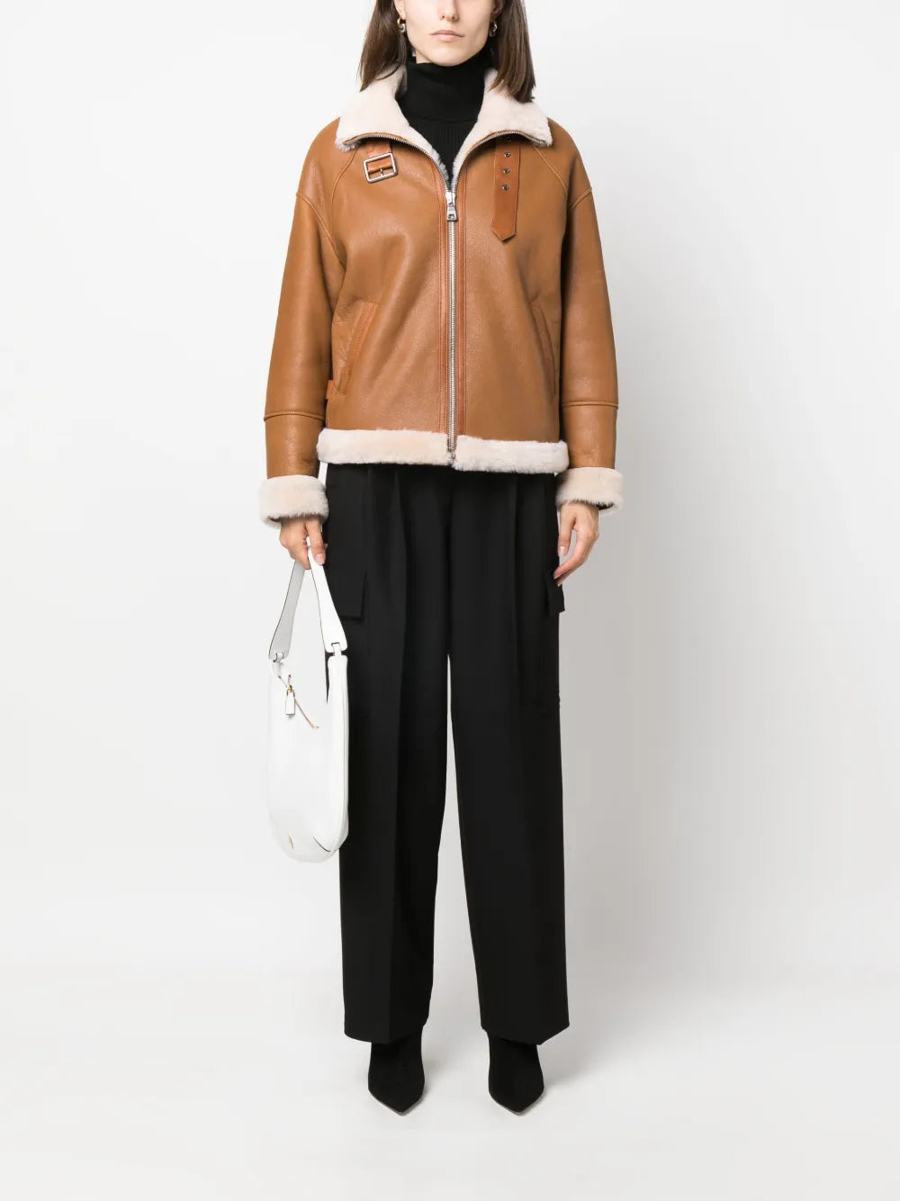 Zip-Front Shearling Jacket