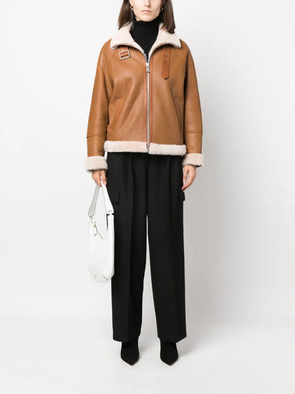 Zip-Front Shearling Jacket