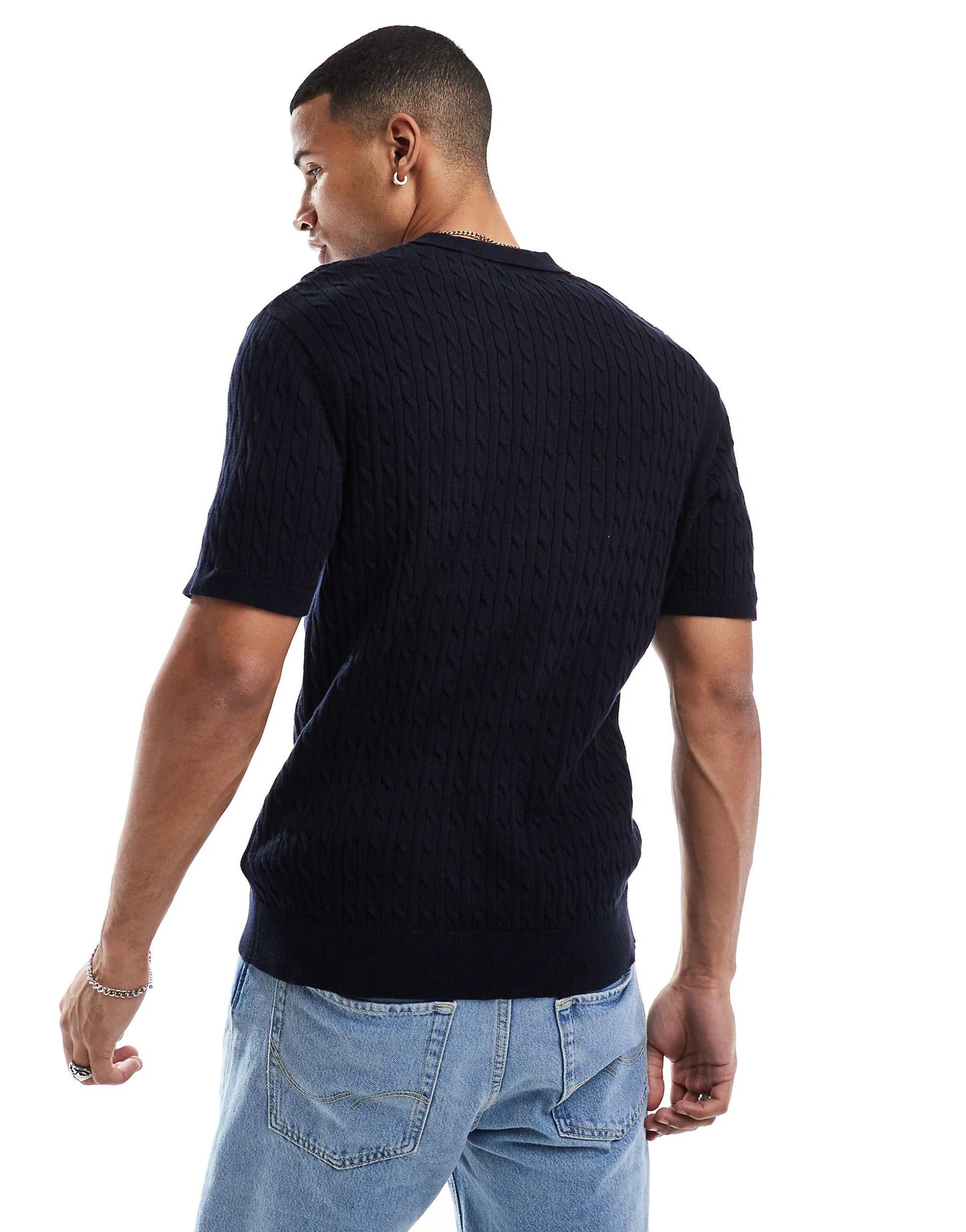 Knitted Textured Button Through Top